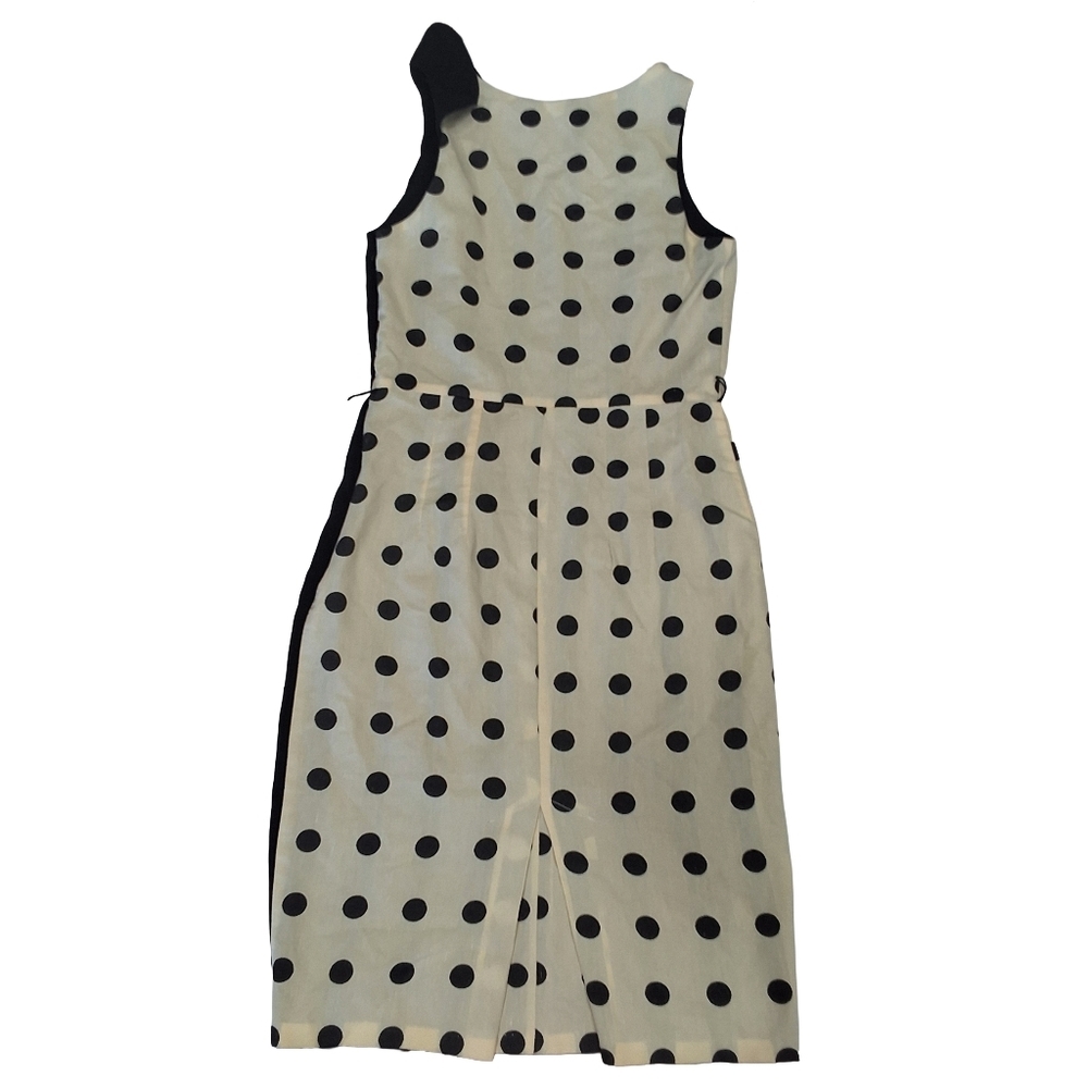 Eva Franco~Womens Anthropologie Goya Sleeveless Sheath Dress~Polka Dot~Ruffle~2 - Picture 4 of 9
